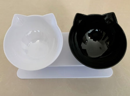 Inclined Transparent Cat Ear Pet Food Bowl