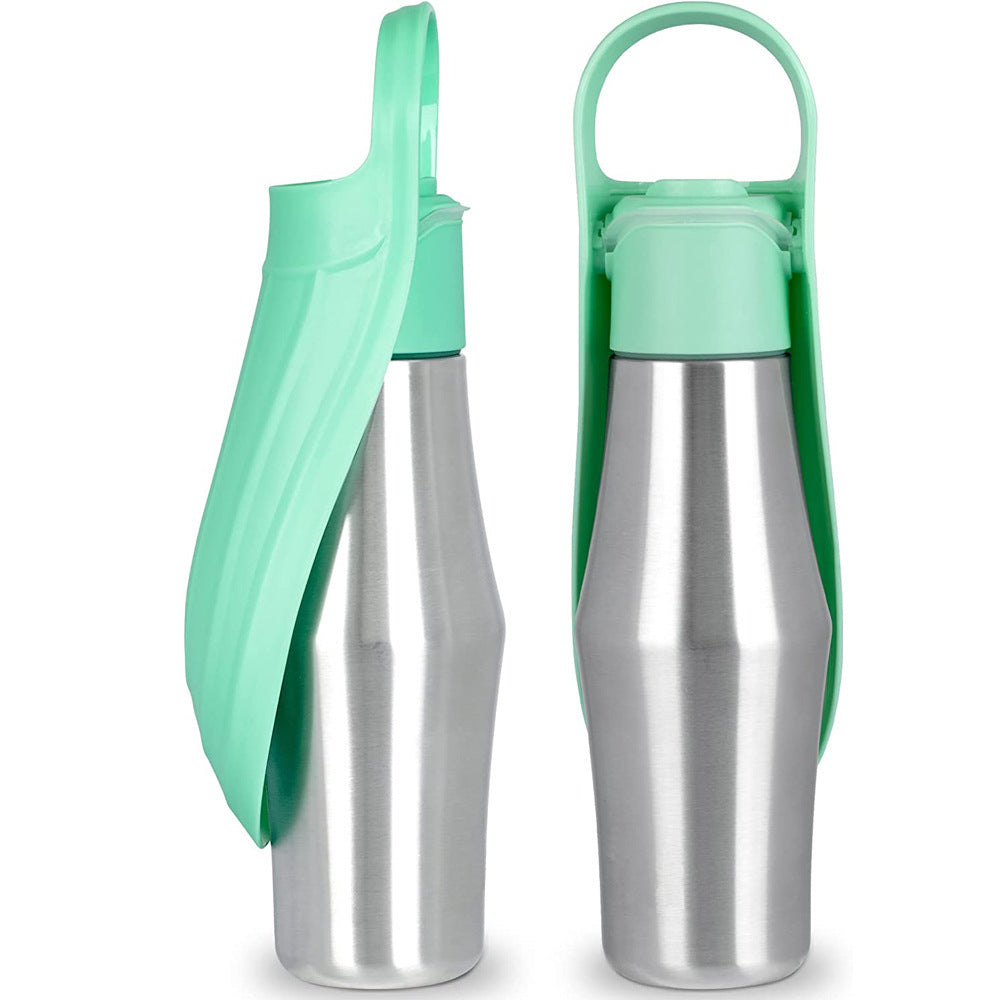 Portable Pet Water Bottle with Silicone Leaf