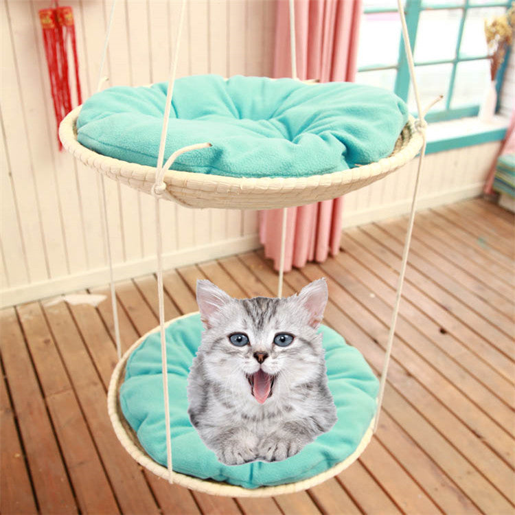 Straw Cat Hammock Climbing Frame Nest