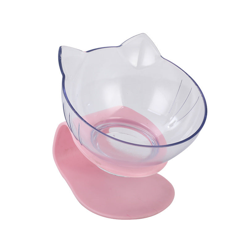 Inclined Transparent Cat Ear Pet Food Bowl
