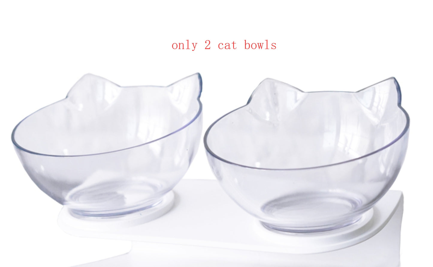 Inclined Transparent Cat Ear Pet Food Bowl