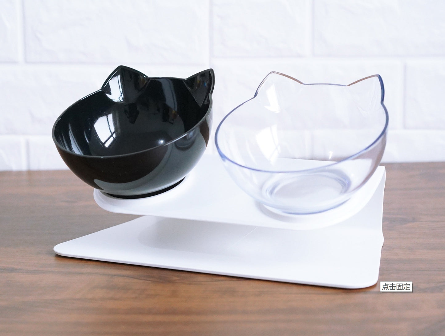 Inclined Transparent Cat Ear Pet Food Bowl