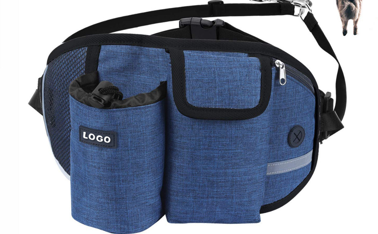 Hands-Free Dog Leash Waist Bag – Outdoor Training with Food & Water Storage
