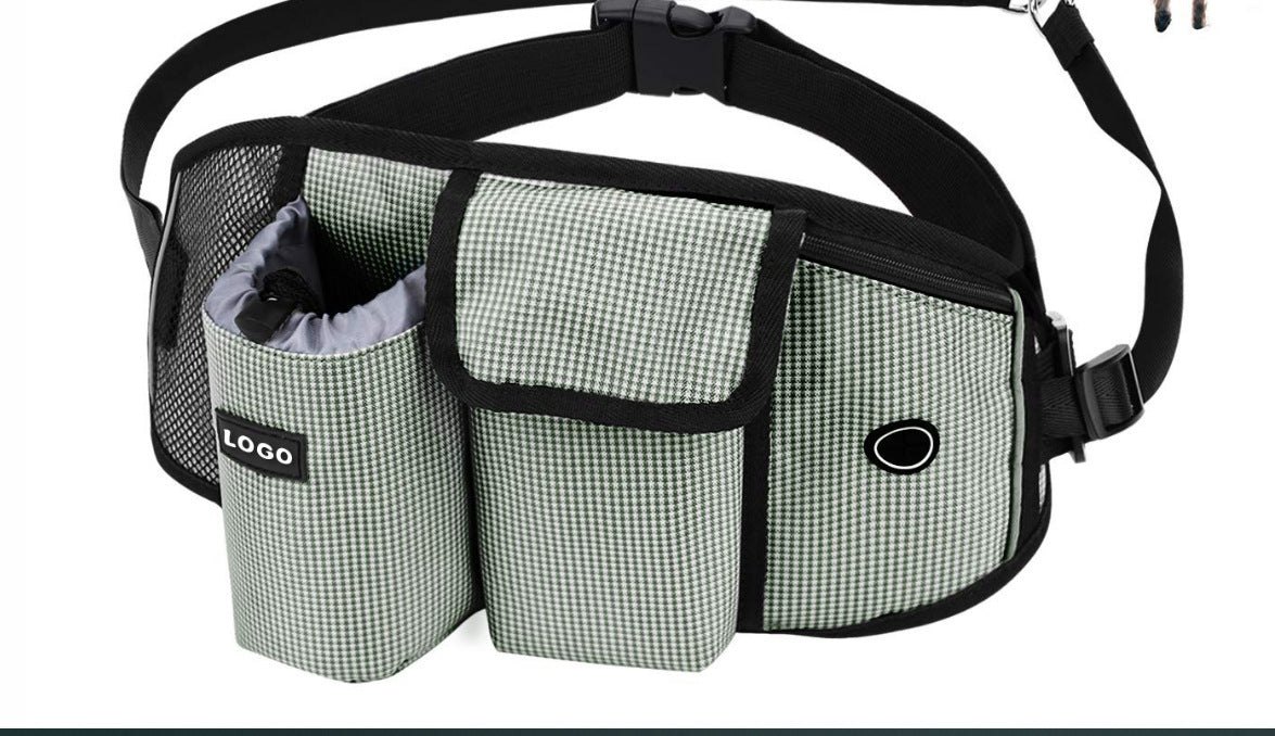 Hands-Free Dog Leash Waist Bag – Outdoor Training with Food & Water Storage