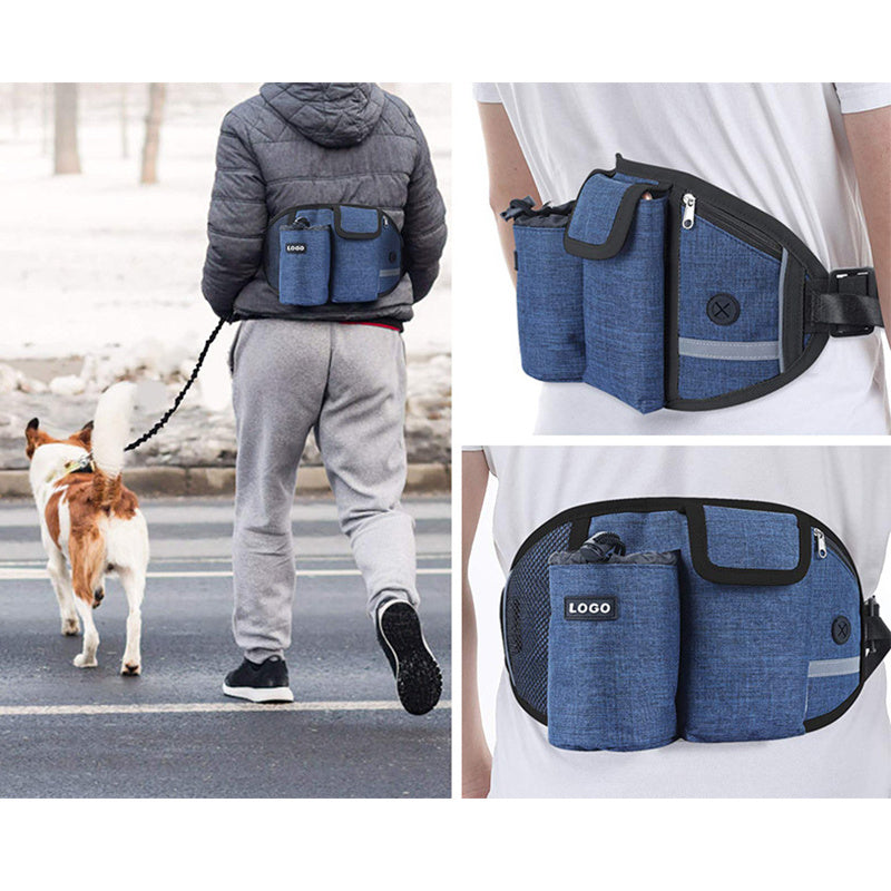Hands-Free Dog Leash Waist Bag – Outdoor Training with Food & Water Storage