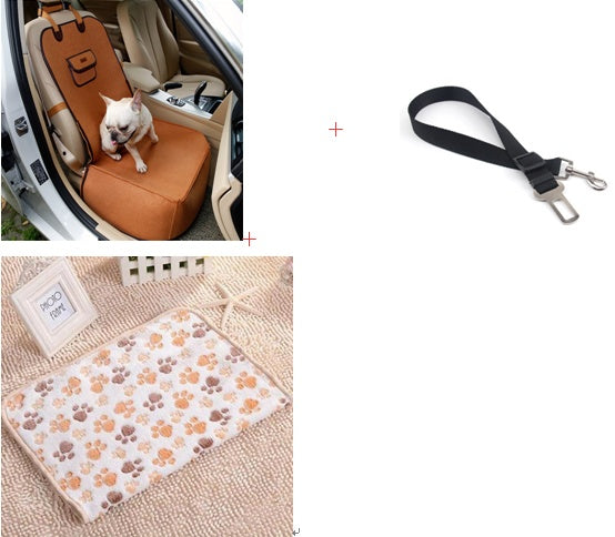 Retro Dual-Purpose Pet Car Mat & Front Seat Cushion
