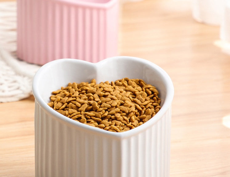 Inclined Mouth Ceramic Pet Bowl