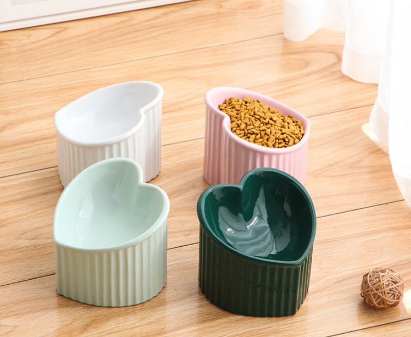 Inclined Mouth Ceramic Pet Bowl