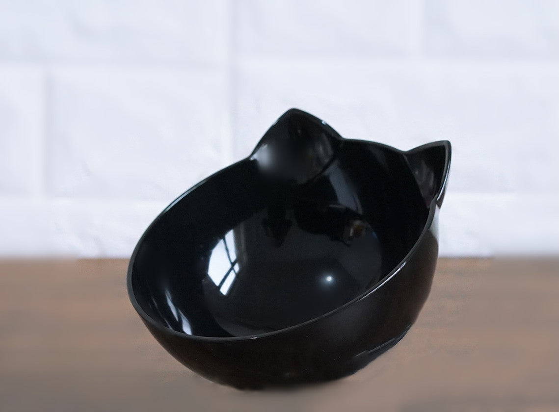 Inclined Transparent Cat Ear Pet Food Bowl