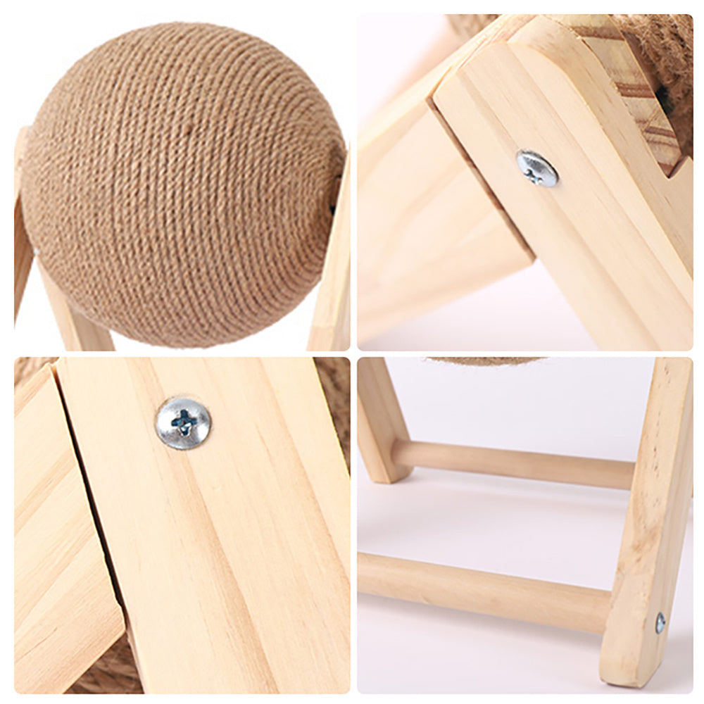 Vertical Sisal Cat Toy with Catching Ball