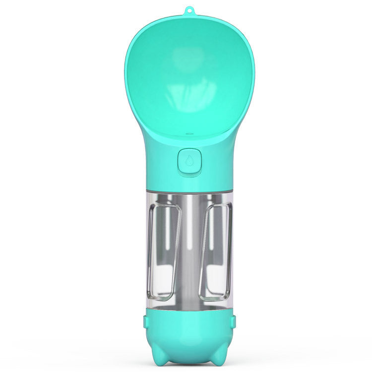 Portable Pet Water Bottle with Feeder & Waste Bag Storage
