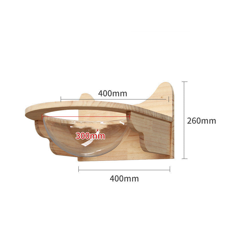 Wall-Mounted Solid Wood Cat Climbing Frame
