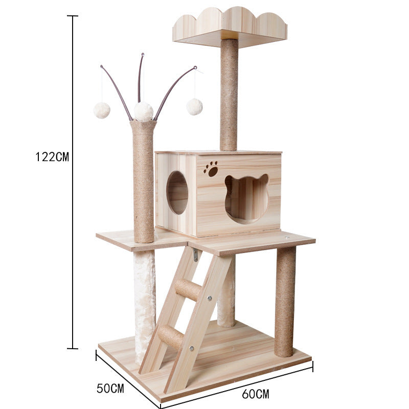 Cat Climbing Tree with Crawl Nest, Scratching Board & Space Capsule