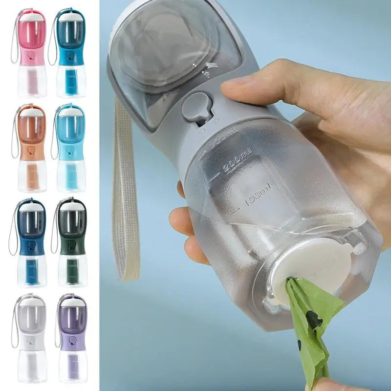 3-in-1 Portable Dog Water & Food Cup with Waste Bag