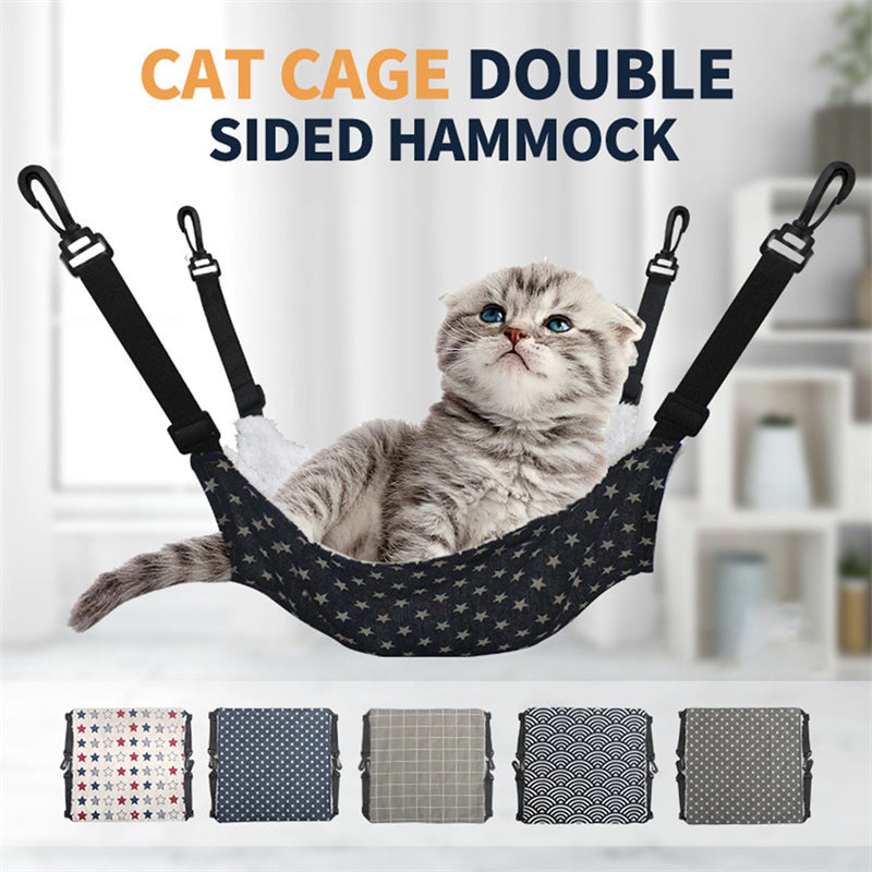 Lamb Fleece Cat Cage Hammock Bed