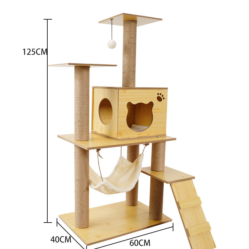 Cat Climbing Tree with Crawl Nest, Scratching Board & Space Capsule
