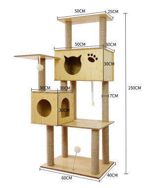 Cat Climbing Tree with Crawl Nest, Scratching Board & Space Capsule