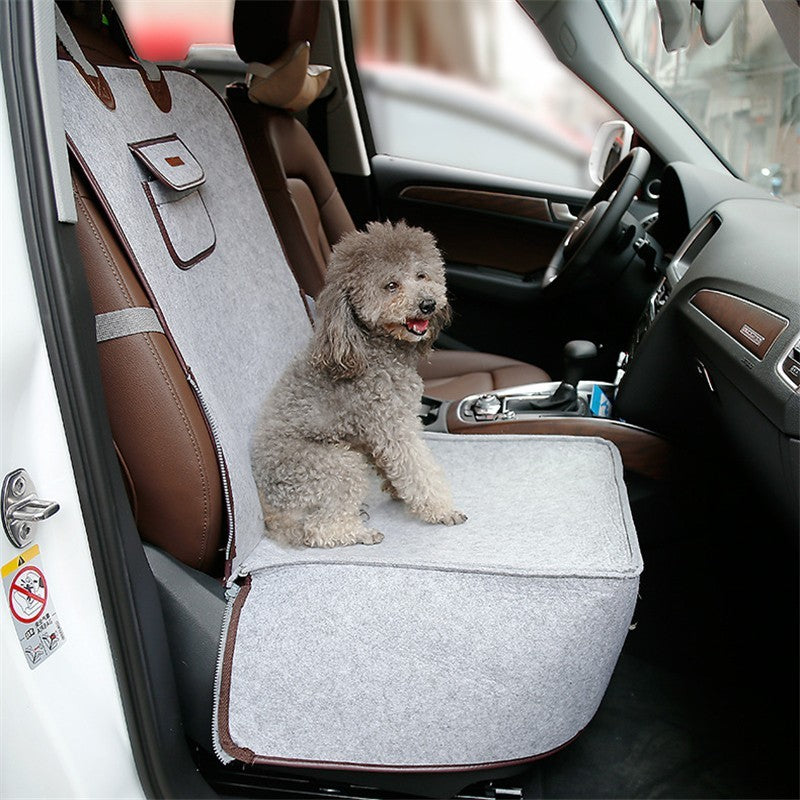 Retro Dual-Purpose Pet Car Mat & Front Seat Cushion