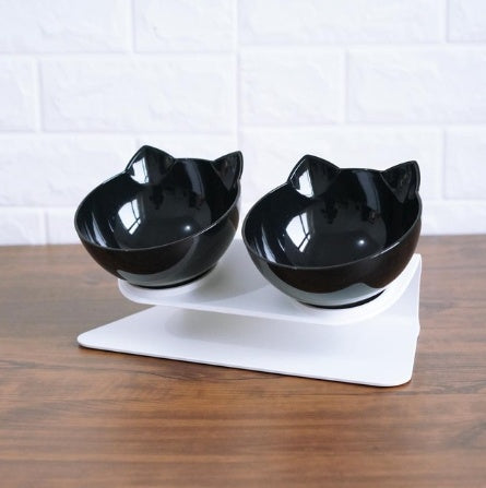 Inclined Transparent Cat Ear Pet Food Bowl