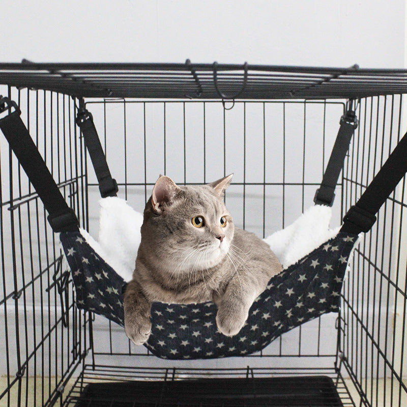 Lamb Fleece Cat Cage Hammock Bed