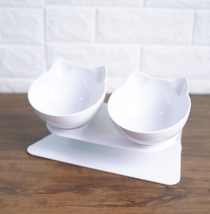 Inclined Transparent Cat Ear Pet Food Bowl