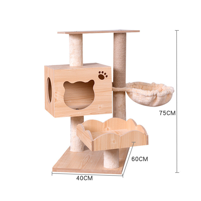 Cat Climbing Tree with Crawl Nest, Scratching Board & Space Capsule