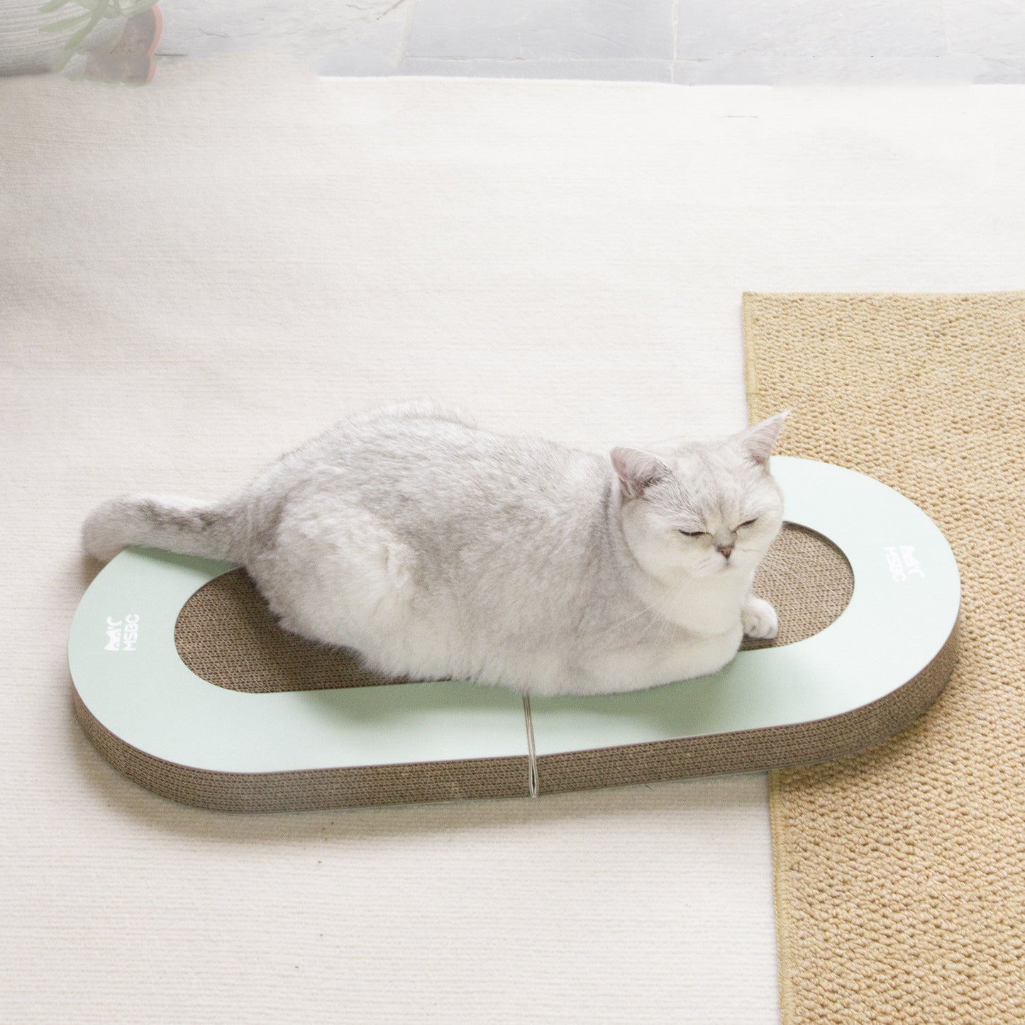 Folding Corrugated Paper Cat Scratcher with Ball