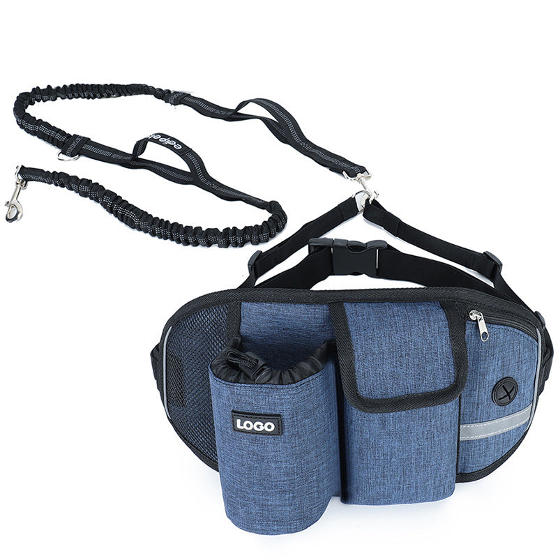 Hands-Free Dog Leash Waist Bag – Outdoor Training with Food & Water Storage