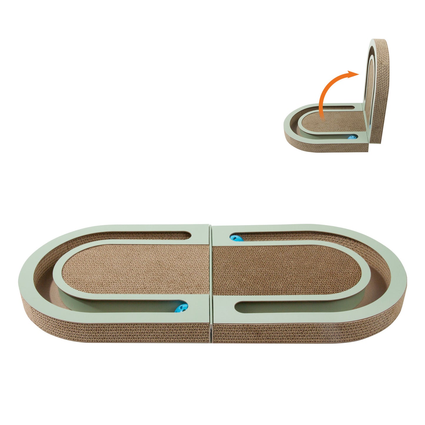 Folding Corrugated Paper Cat Scratcher with Ball