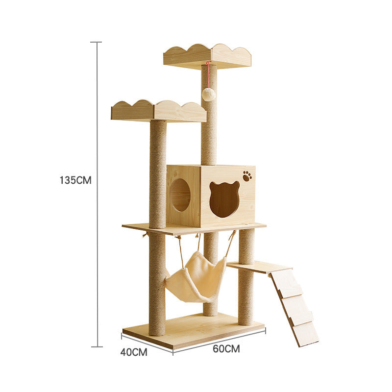 Cat Climbing Tree with Crawl Nest, Scratching Board & Space Capsule