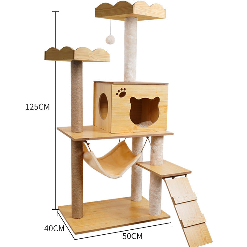 Cat Climbing Tree with Crawl Nest, Scratching Board & Space Capsule
