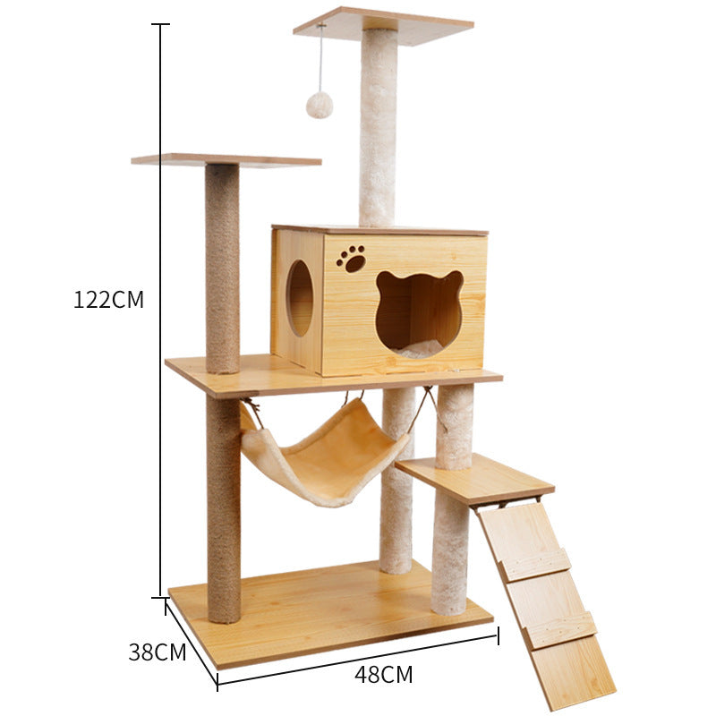Cat Climbing Tree with Crawl Nest, Scratching Board & Space Capsule