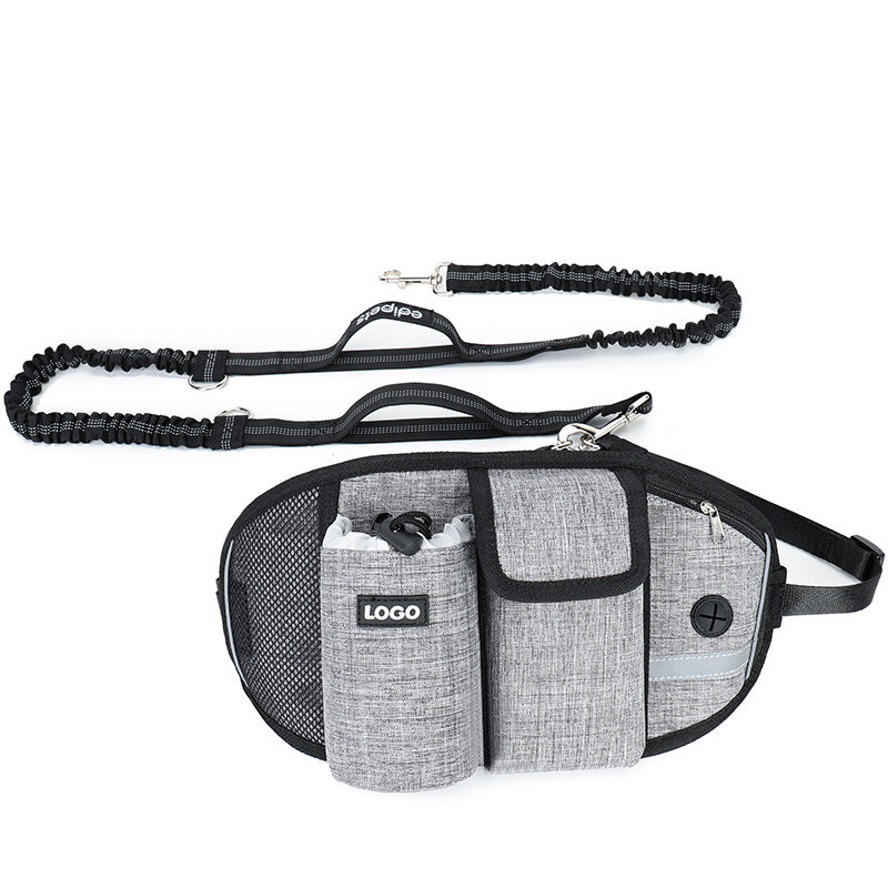 Hands-Free Dog Leash Waist Bag – Outdoor Training with Food & Water Storage