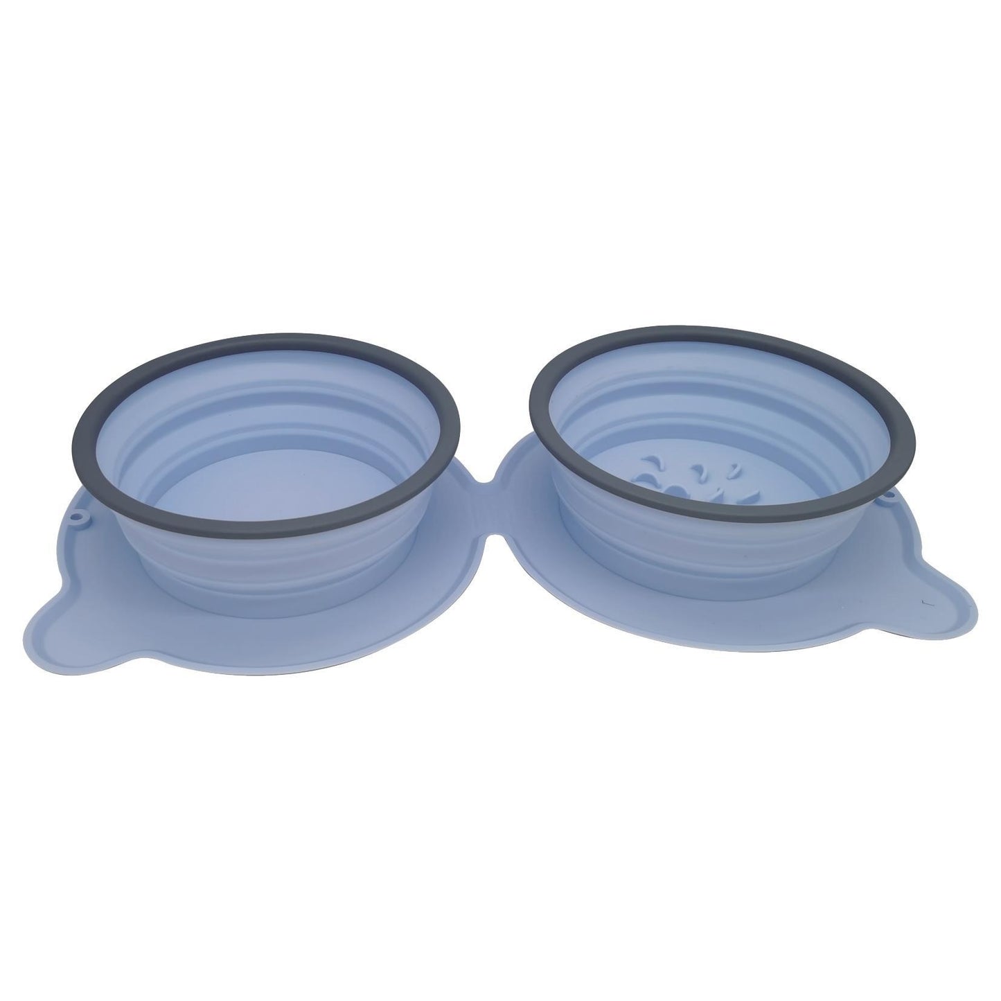 Portable Foldable Silicone Double Pet Bowl