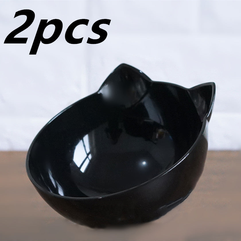 Inclined Transparent Cat Ear Pet Food Bowl