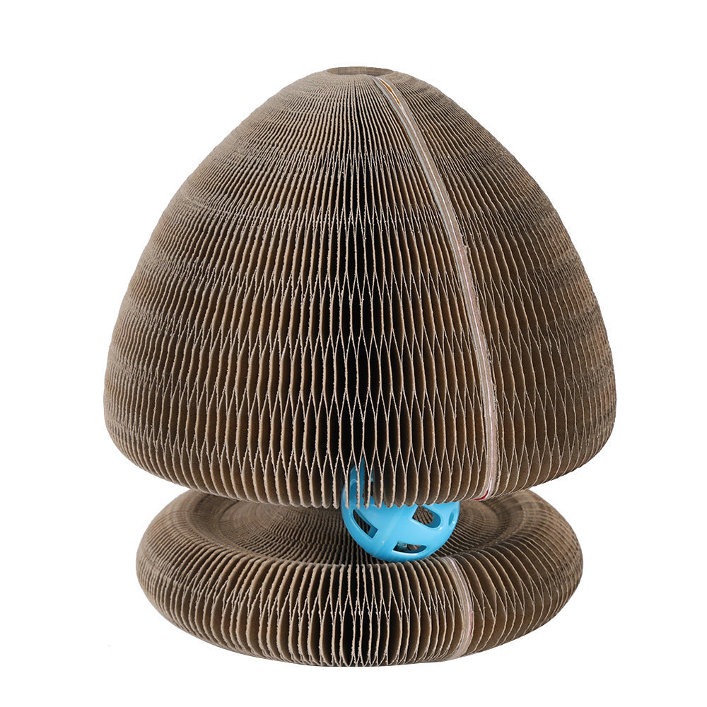 Magic Organ Foldable Round Cat Scratch Board Toy with Bell