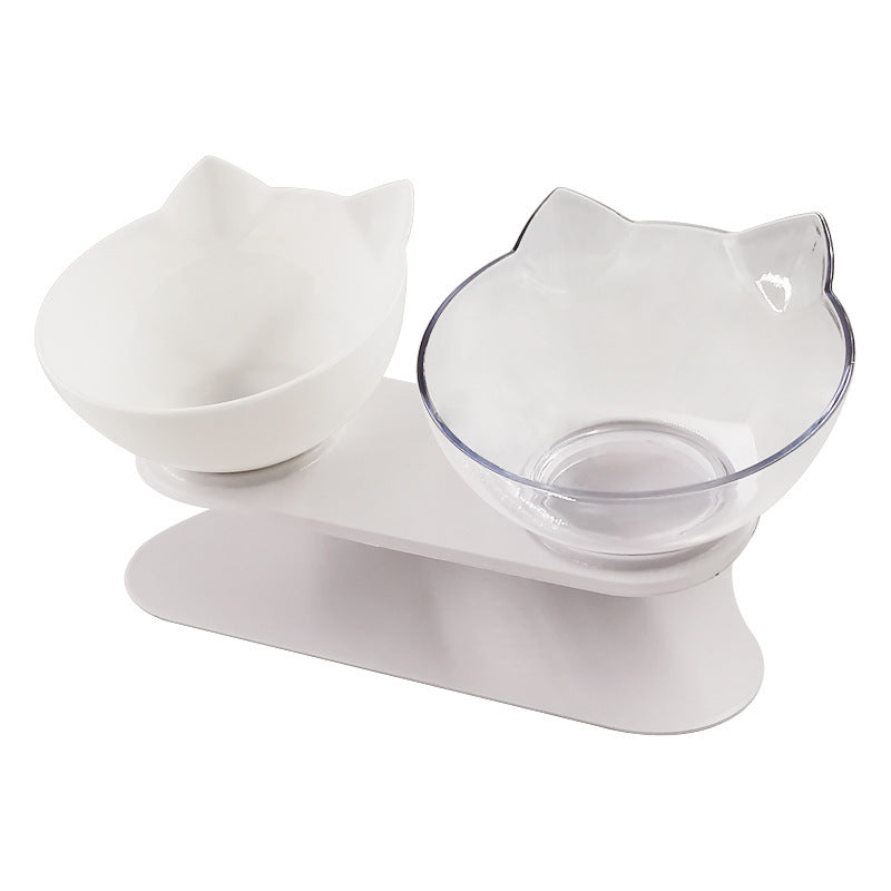 Inclined Transparent Cat Ear Pet Food Bowl