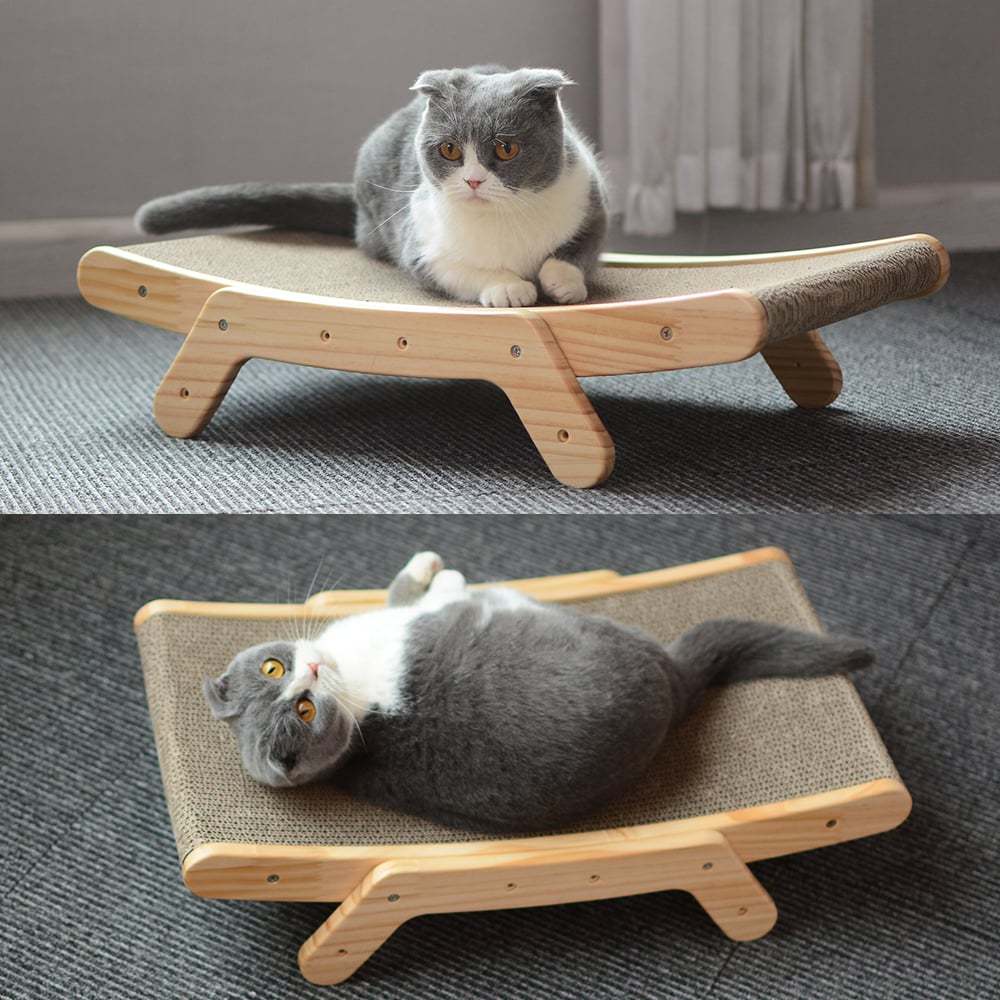 Deformable Vertical Cat Bed with Replaceable Corrugated Scratching Core