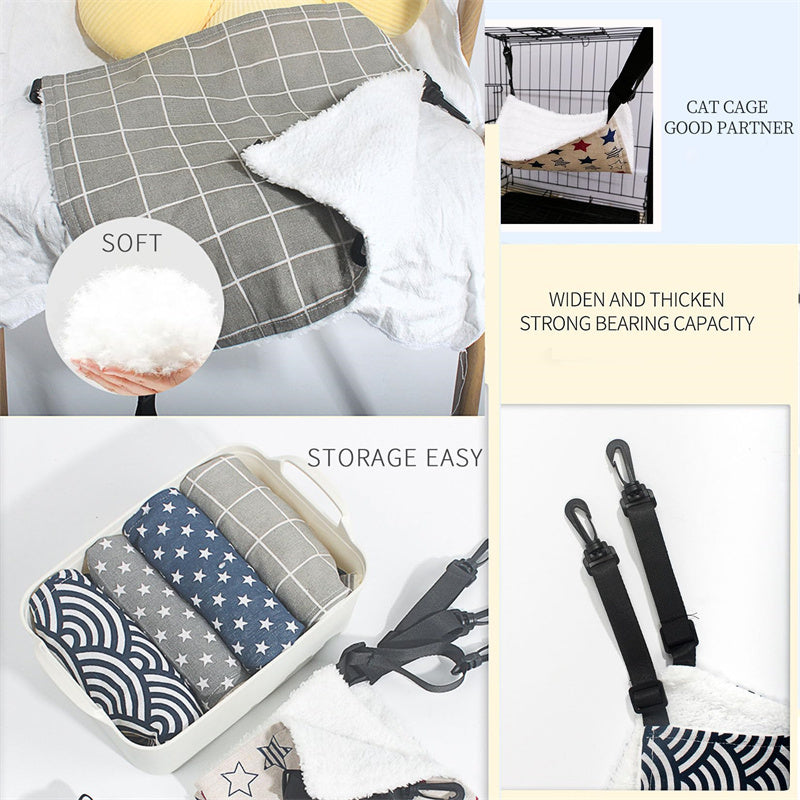 Lamb Fleece Cat Cage Hammock Bed