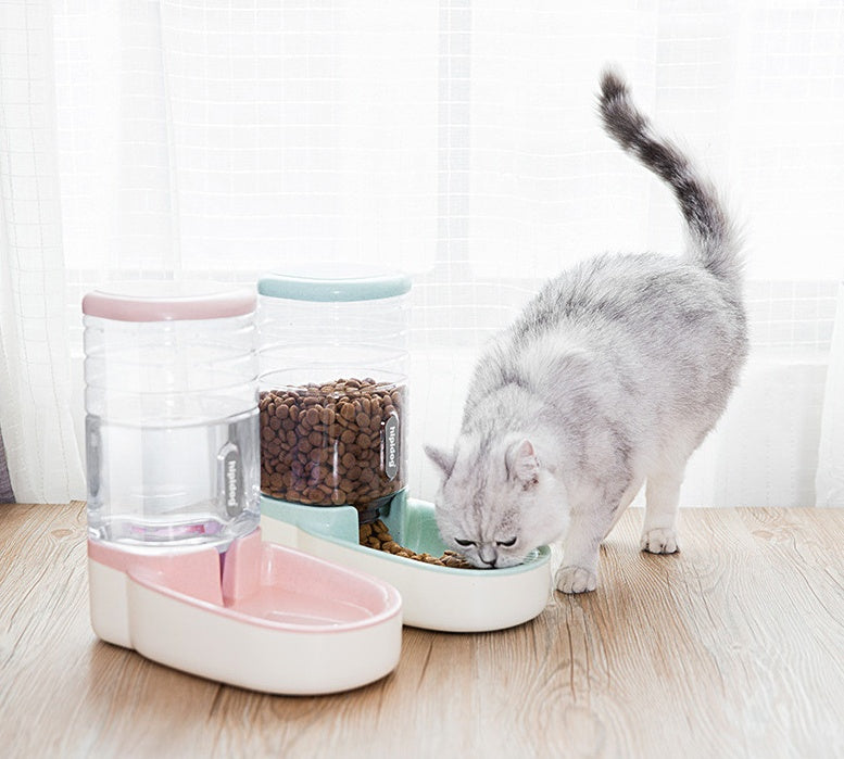 Automatic Pet Feeder with Microphone & Drinking Fountain