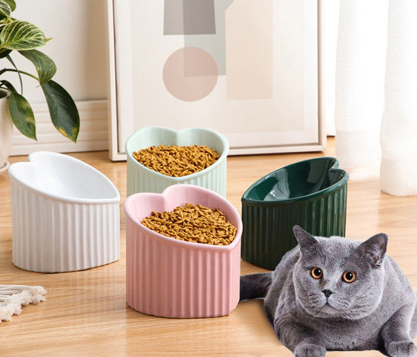 Inclined Mouth Ceramic Pet Bowl