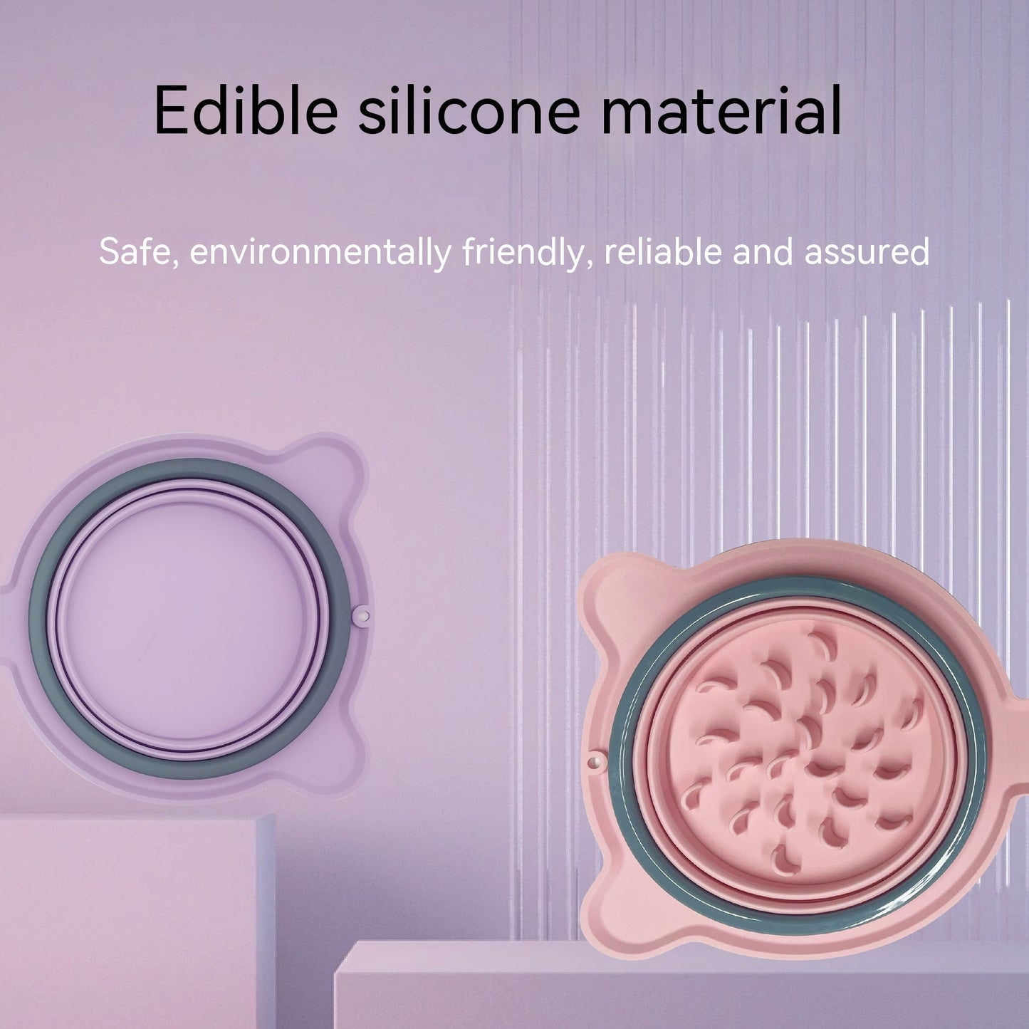 Portable Foldable Silicone Double Pet Bowl