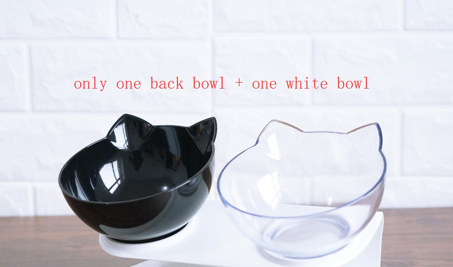 Inclined Transparent Cat Ear Pet Food Bowl