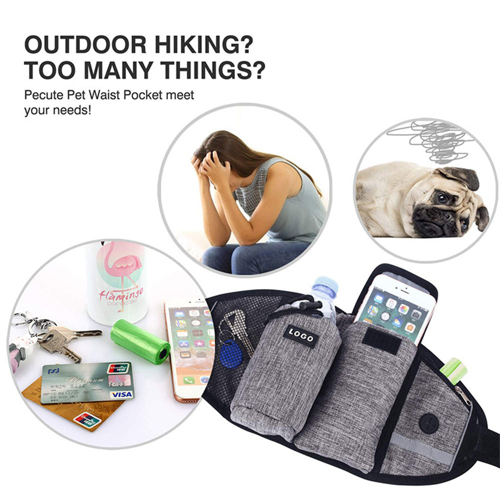 Hands-Free Dog Leash Waist Bag – Outdoor Training with Food & Water Storage