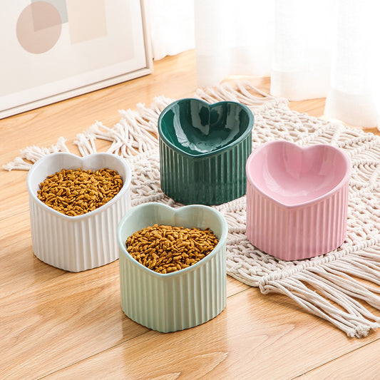Inclined Mouth Ceramic Pet Bowl