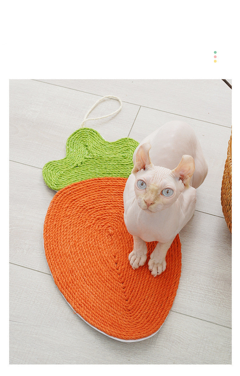 Watermelon Linen Cat Mat with Sisal Claw Board