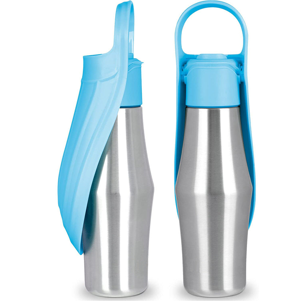Portable Pet Water Bottle with Silicone Leaf