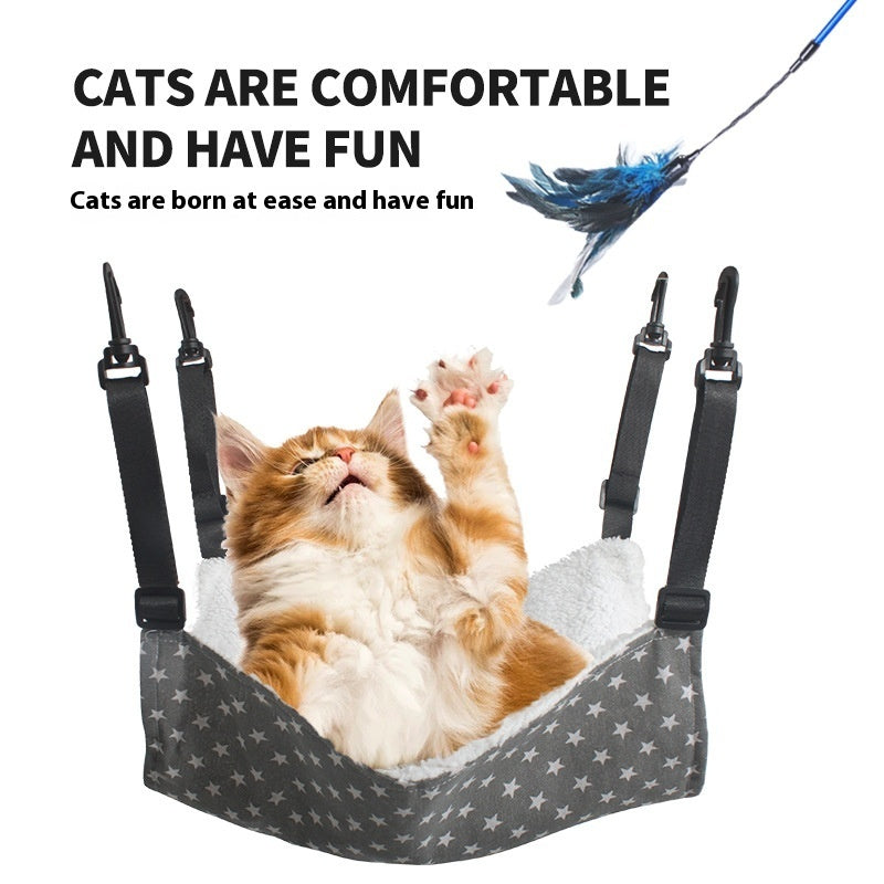 Lamb Fleece Cat Cage Hammock Bed
