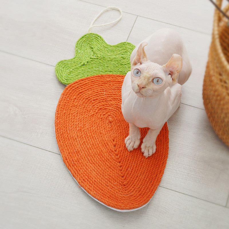 Watermelon Linen Cat Mat with Sisal Claw Board