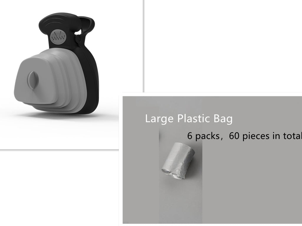 Dog Poop Bag Dispenser with Foldable Scoop